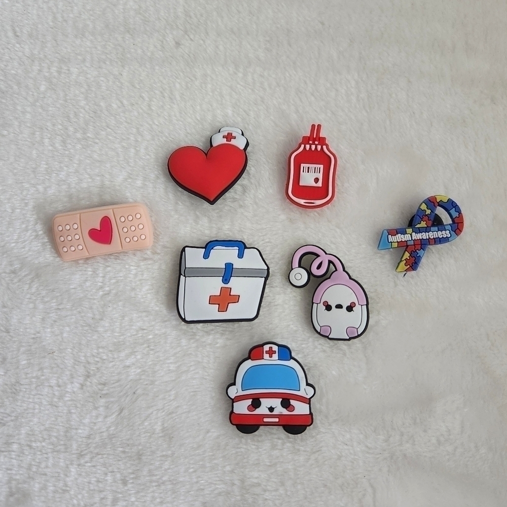 Crocs Jibbitz Medical Nurse Doctor Shoe Charms Set of 7